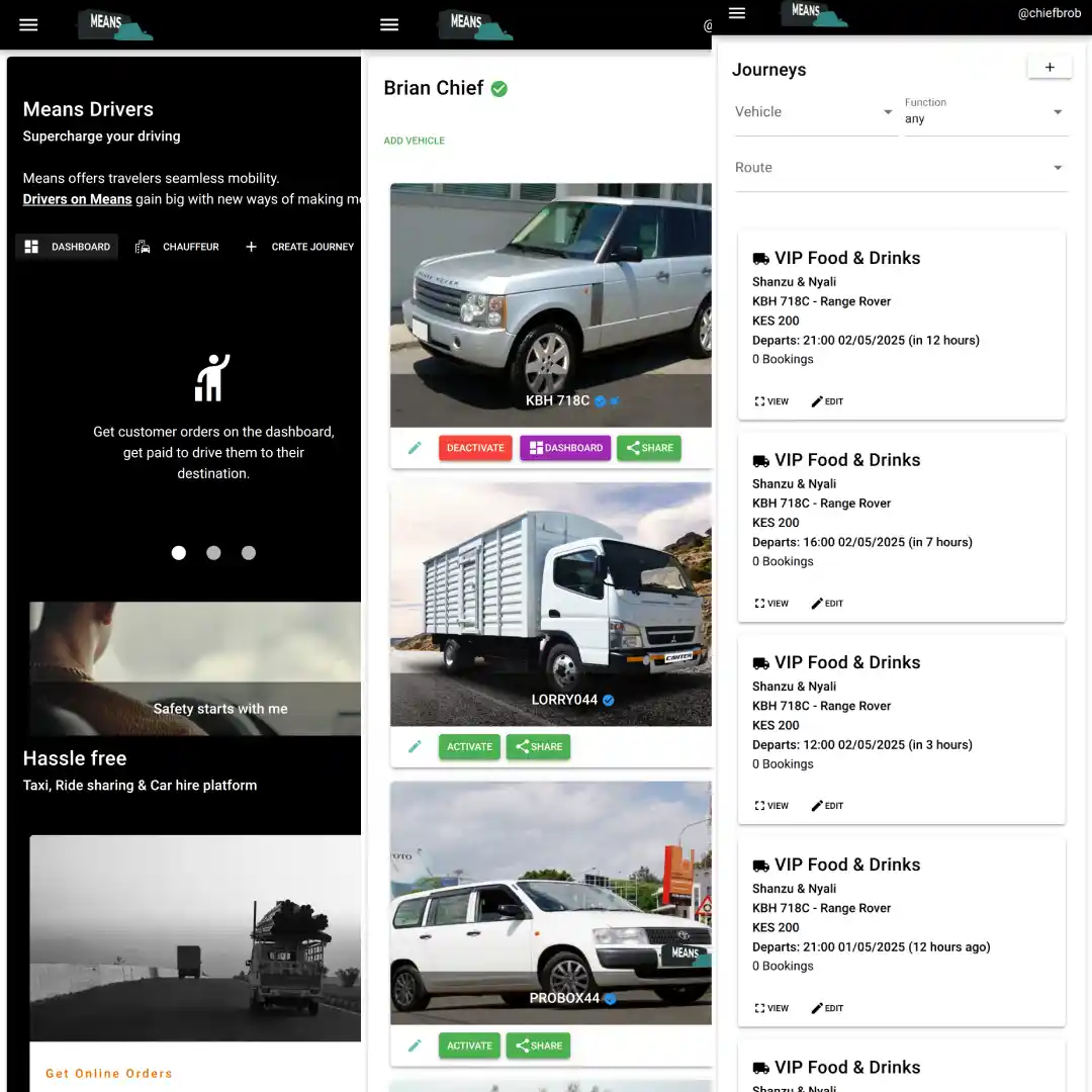 Means Drivers Mobile app